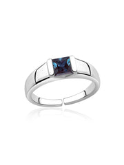 Alexandrite Bold Band Silver Ring