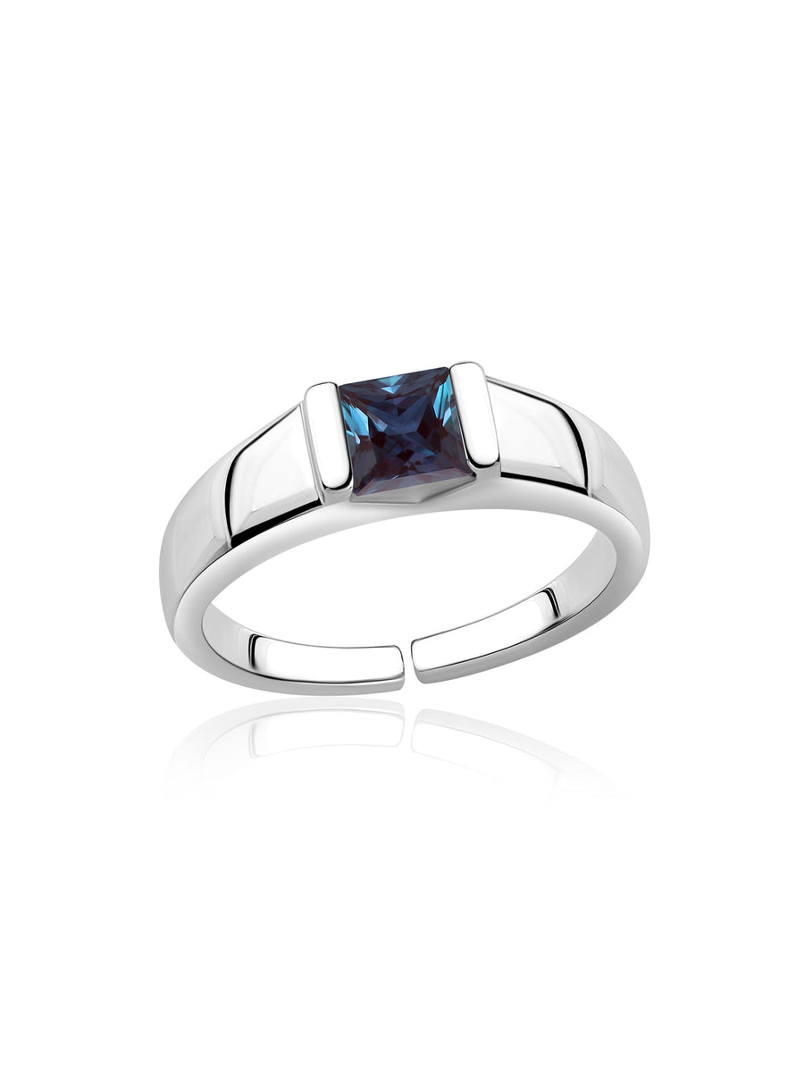 Alexandrite Bold Band Silver Ring