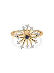 Celestial Natural Sapphire and Zirconia Ring