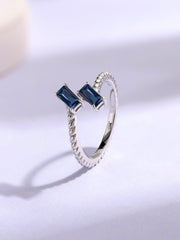 Alexandrite Sleek Silver Baguette Ring