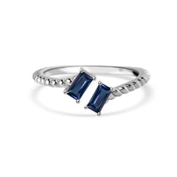 Alexandrite CZ Sleek Silver Baguette Ring