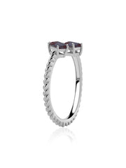 Alexandrite Sleek Silver Baguette Ring
