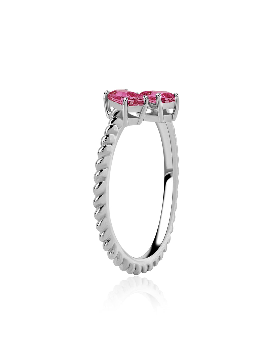 Natural Tourmaline Sleek Silver Baguette Ring