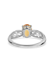 Golden Aura Citrine Oval Silver Ring