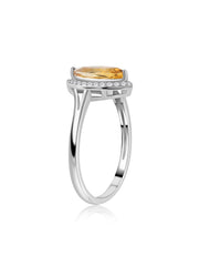 Sunlit Grace Citrine Silver Ring
