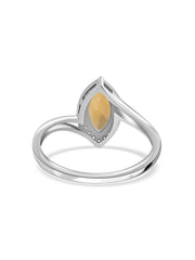 Sunlit Grace Citrine Silver Ring
