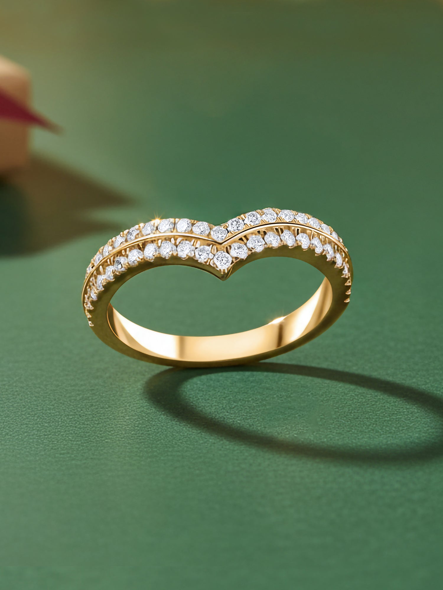 V Double Shank Lab Grown Diamond Ring