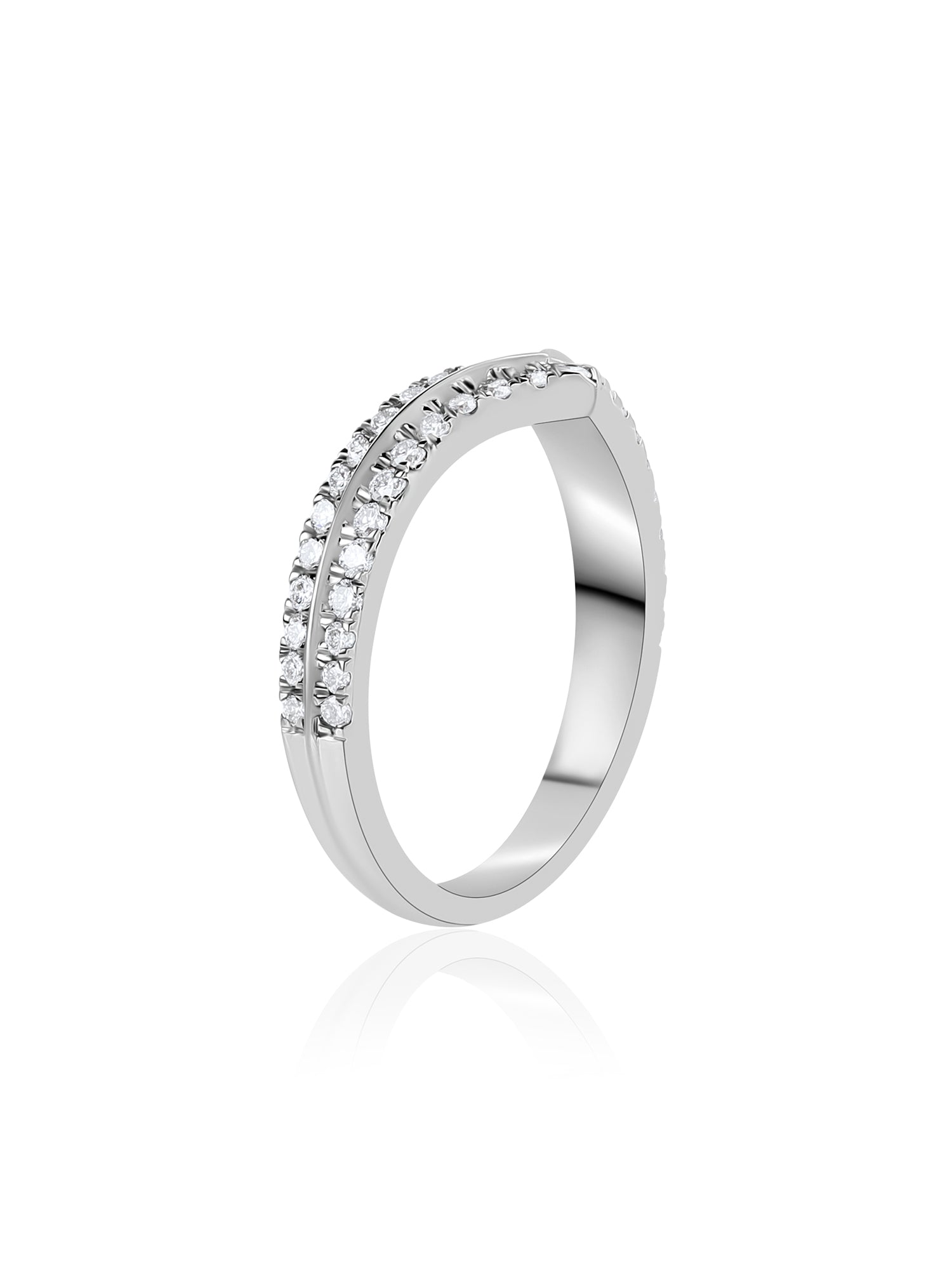 V Double Shank Lab Grown Diamond Ring