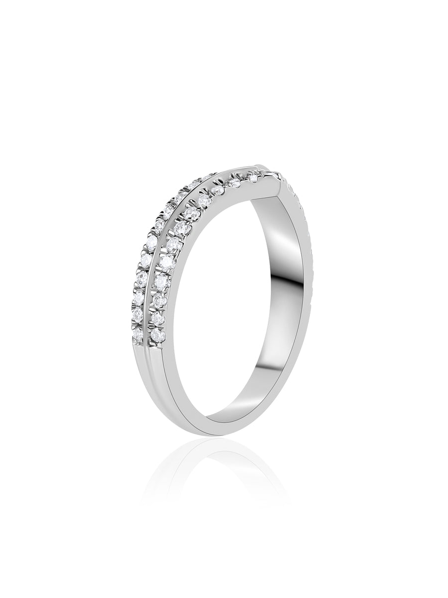 V Double Shank Lab Grown Diamond Ring