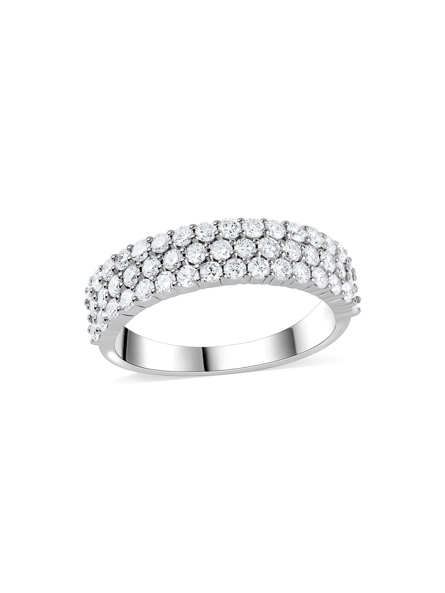 Triple Row Lab Grown Diamond Band Ring