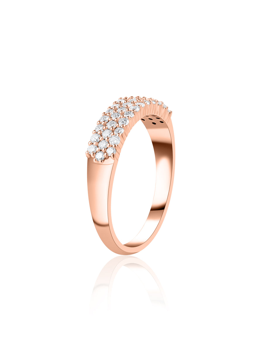 3 Row Lab Grown Diamond Band Ring