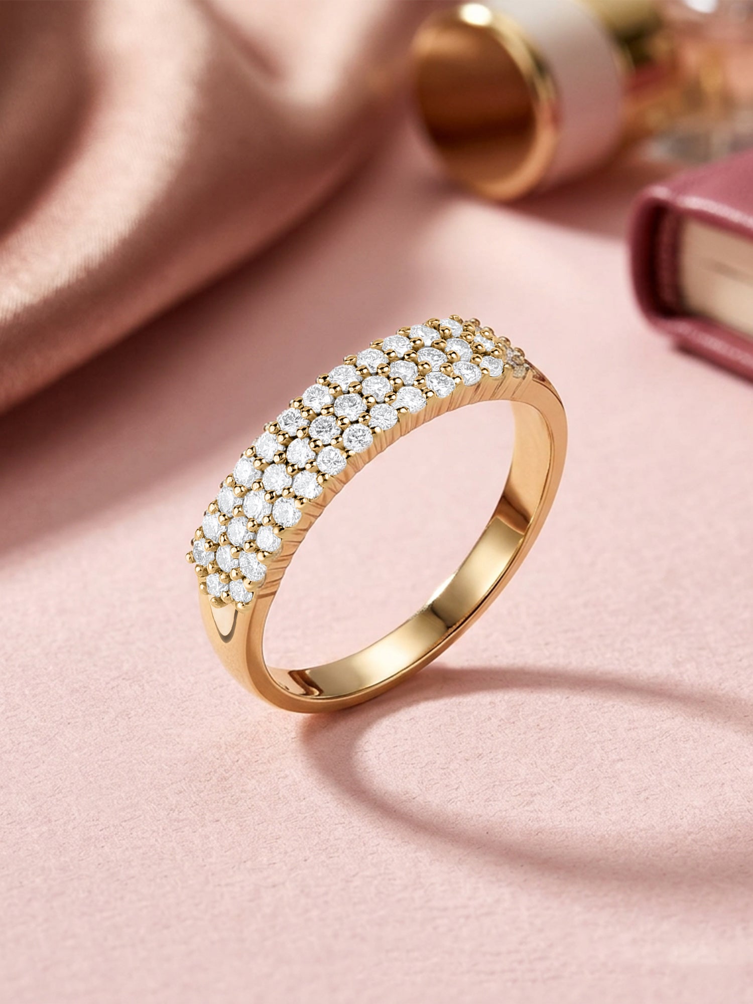 3 Row Lab Grown Diamond Band Ring