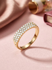 3 Row Lab Grown Diamond Band Ring