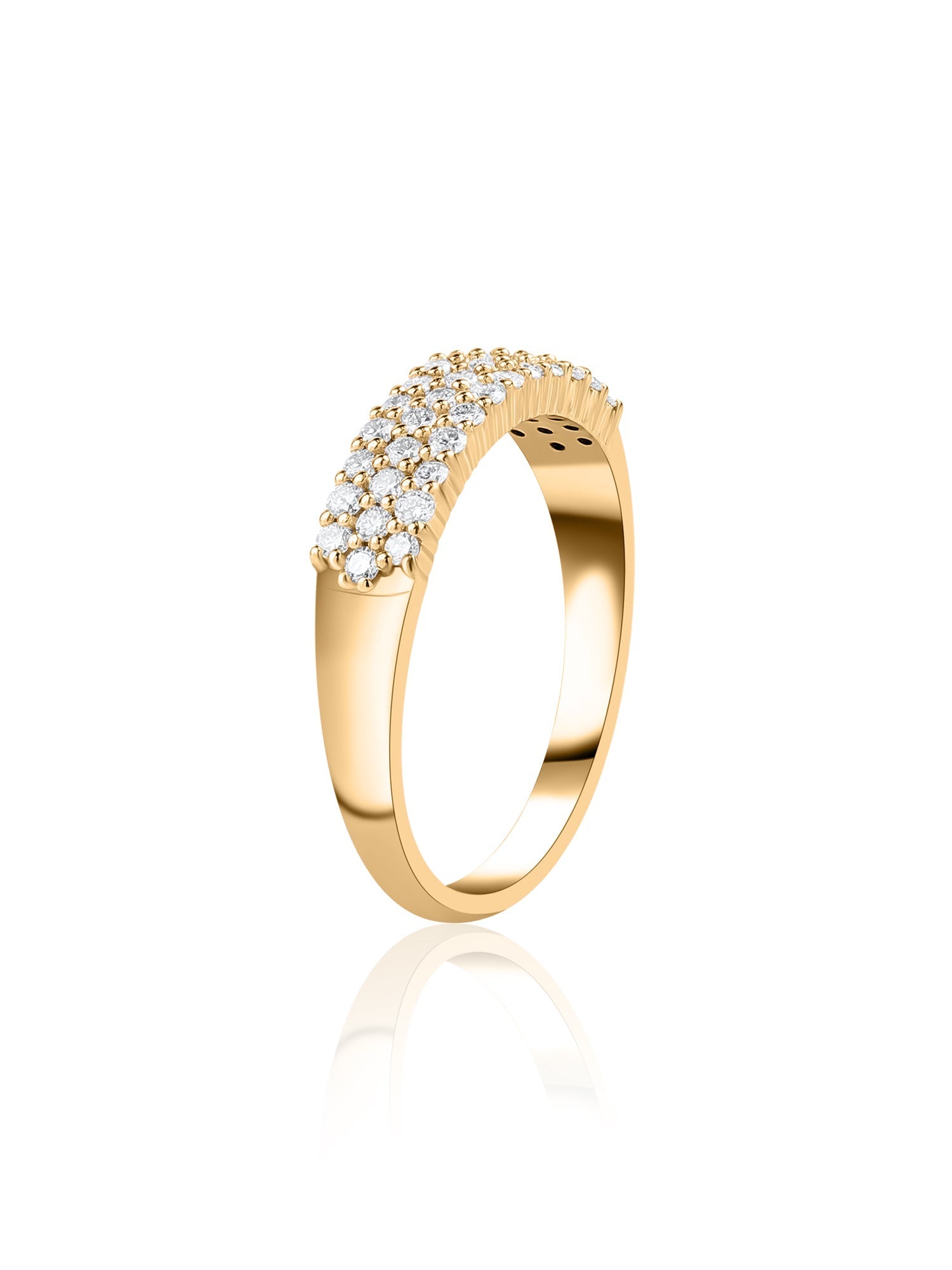 3 Row Lab Grown Diamond Band Ring