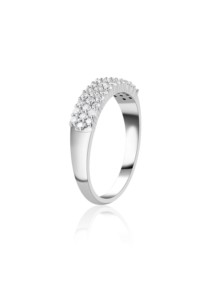 3 Row Lab Grown Diamond Band Ring