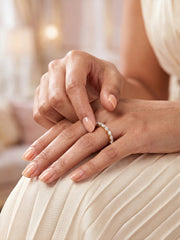 Dome Scalloped Lab Diamond Band Ring