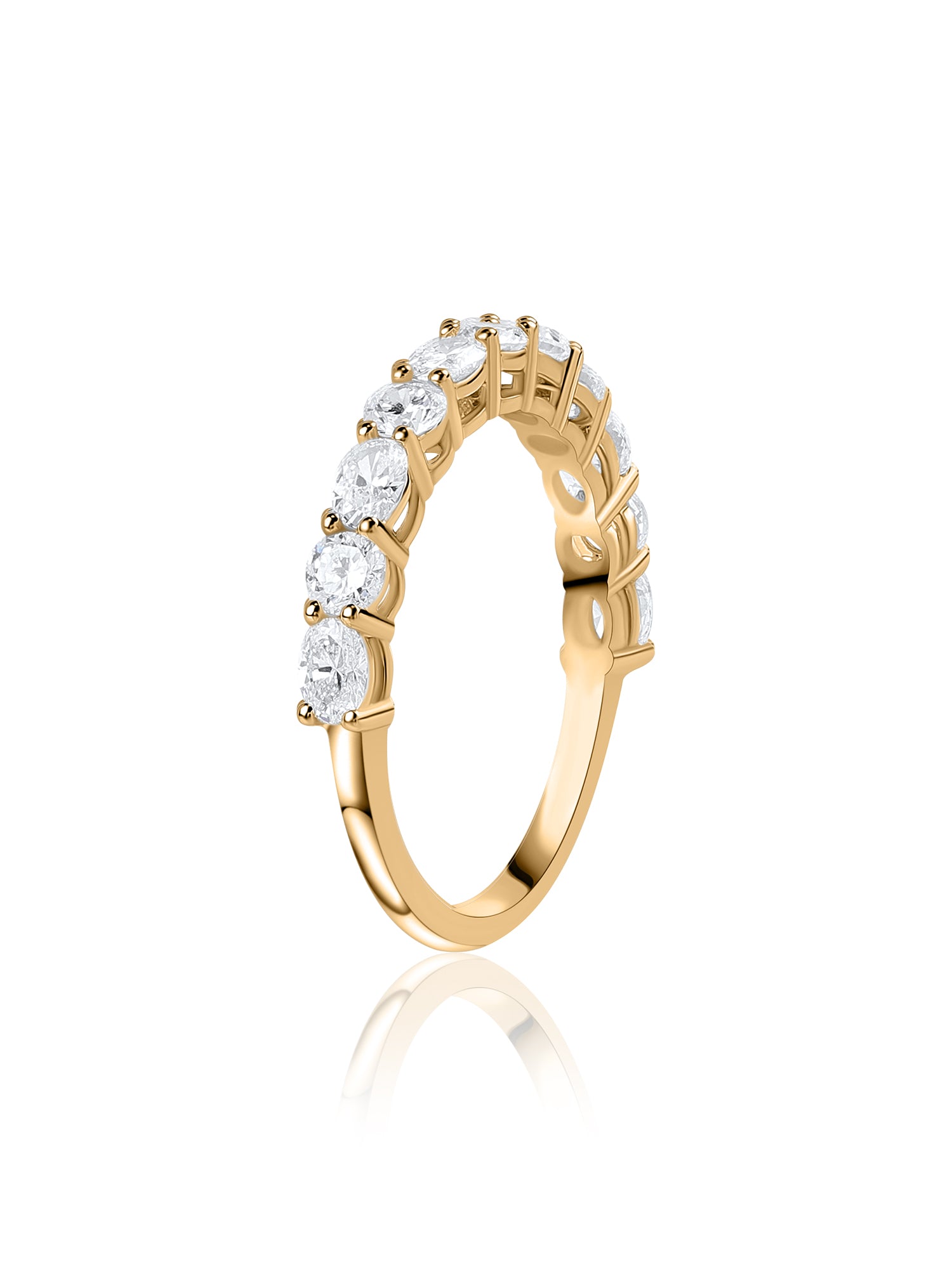 Dome Scalloped Lab Diamond Band Ring