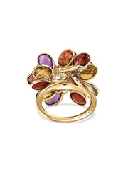 Garden Bloom Multi-Gemstone Silver Ring