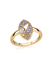Twilight Flow Natural Tanzanite Silver Ring