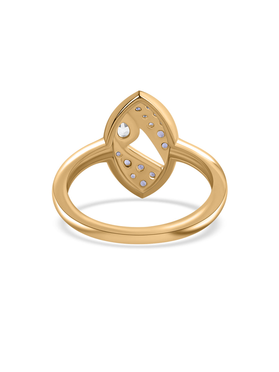 Twilight Flow Natural Tanzanite Silver Ring