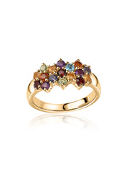 Royal Spectrum Multi-Gemstone Silver Ring