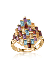 Mosaic Luxe Multi-Gemstone Silver Ring