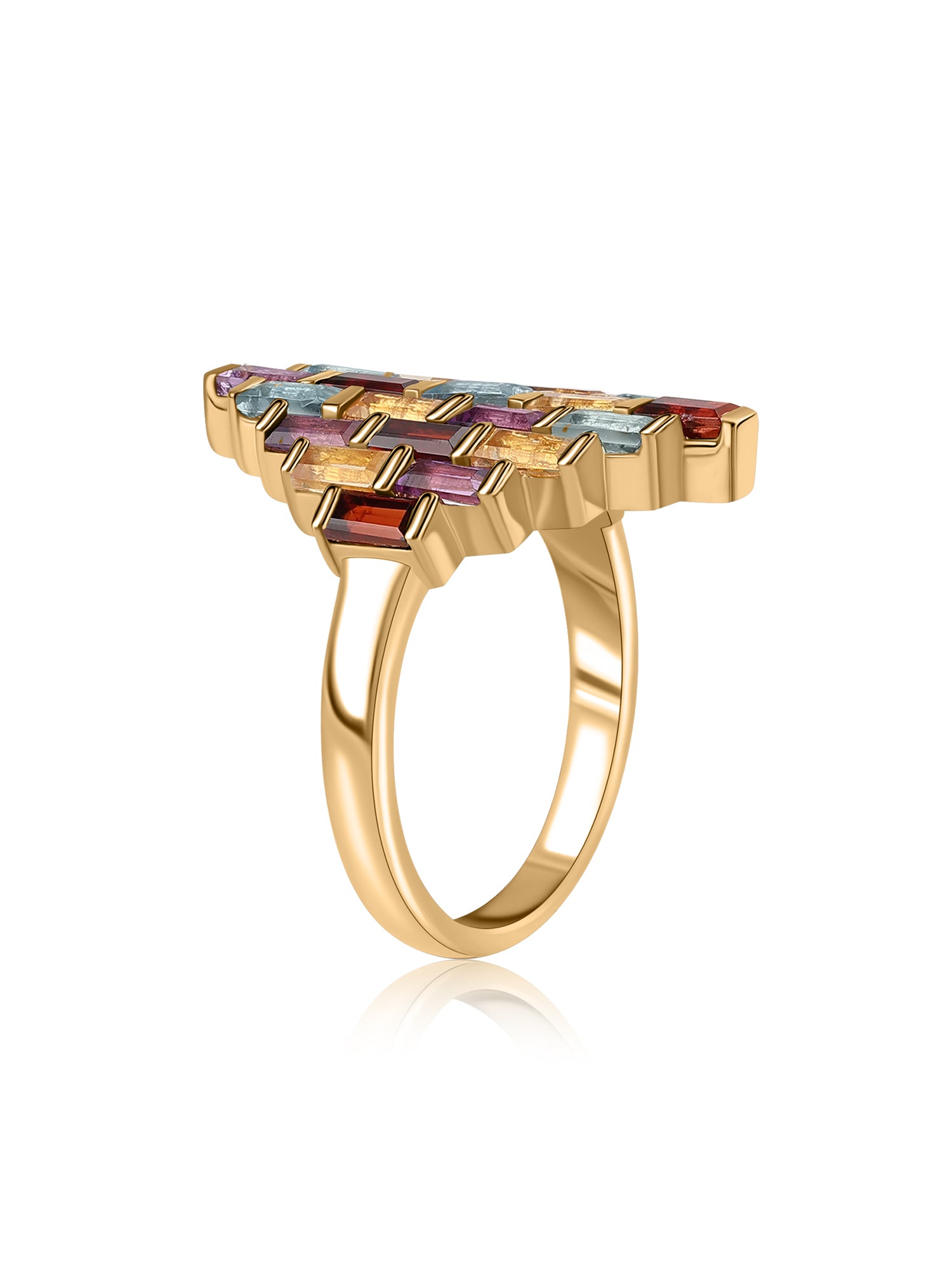 Mosaic Luxe Multi-Gemstone Silver Ring