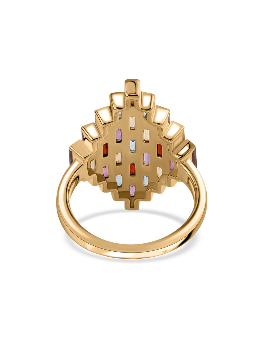 Mosaic Luxe Multi-Gemstone Silver Ring