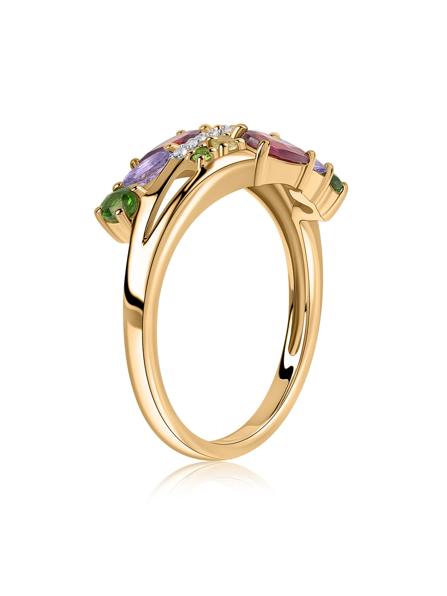 Colour Crest Multi-Gemstone Silver Ring