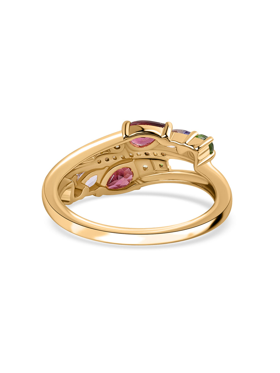 Colour Crest Multi-Gemstone Silver Ring