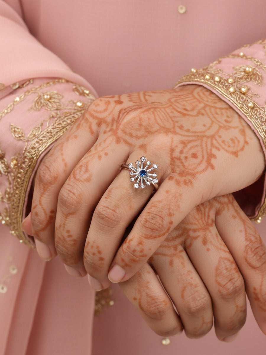 Sparkles Blue Sapphire Ring For Women