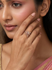 Blush Bloom Pink Rose Gold Adjustable Ring