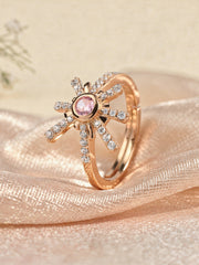 Blush Bloom Pink Rose Gold Adjustable Ring