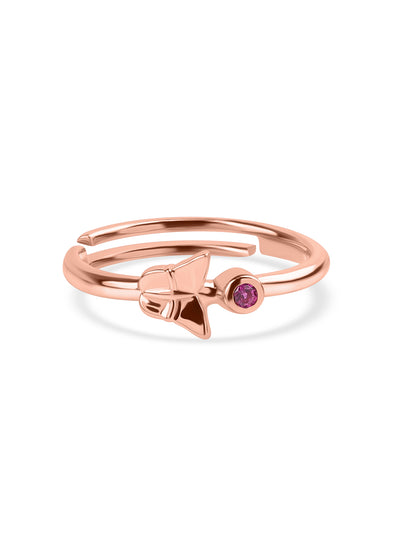 Designer Butterfly Rose Gold Plated Ring for Women