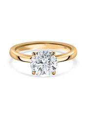 Golden Embrace Round Diamond Solitaire Ring