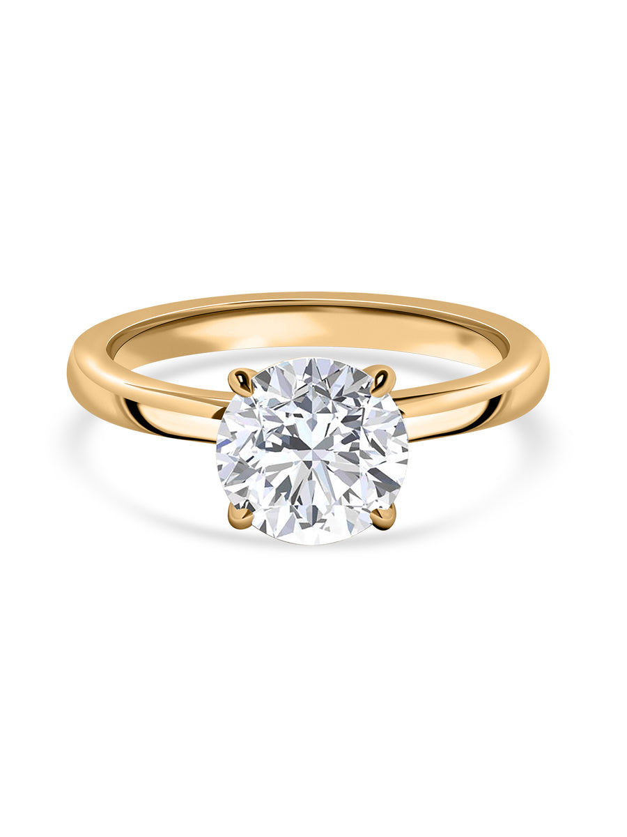 Golden Embrace Round Diamond Solitaire Ring
