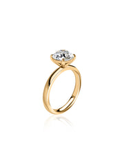 Golden Embrace Round Diamond Solitaire Ring