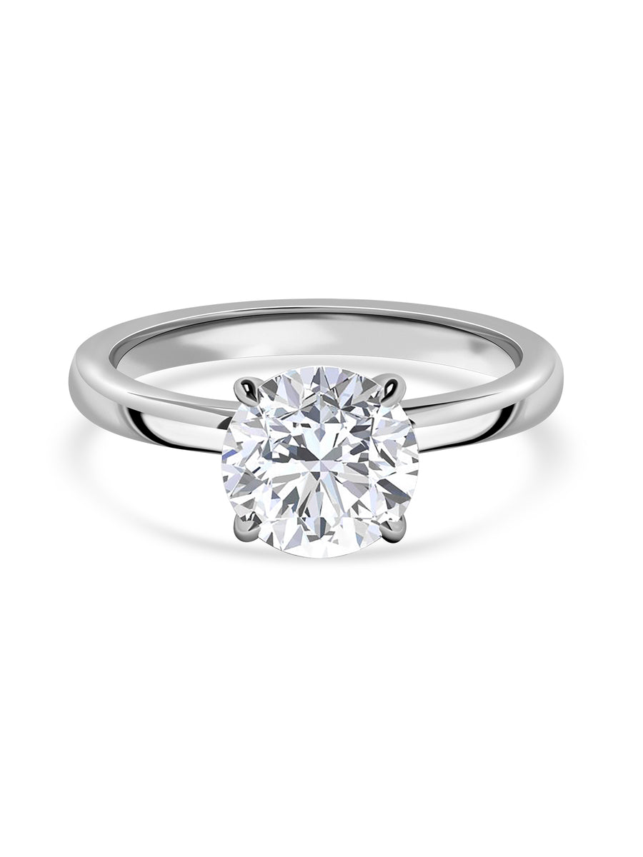 Golden Embrace Round Diamond Solitaire Ring
