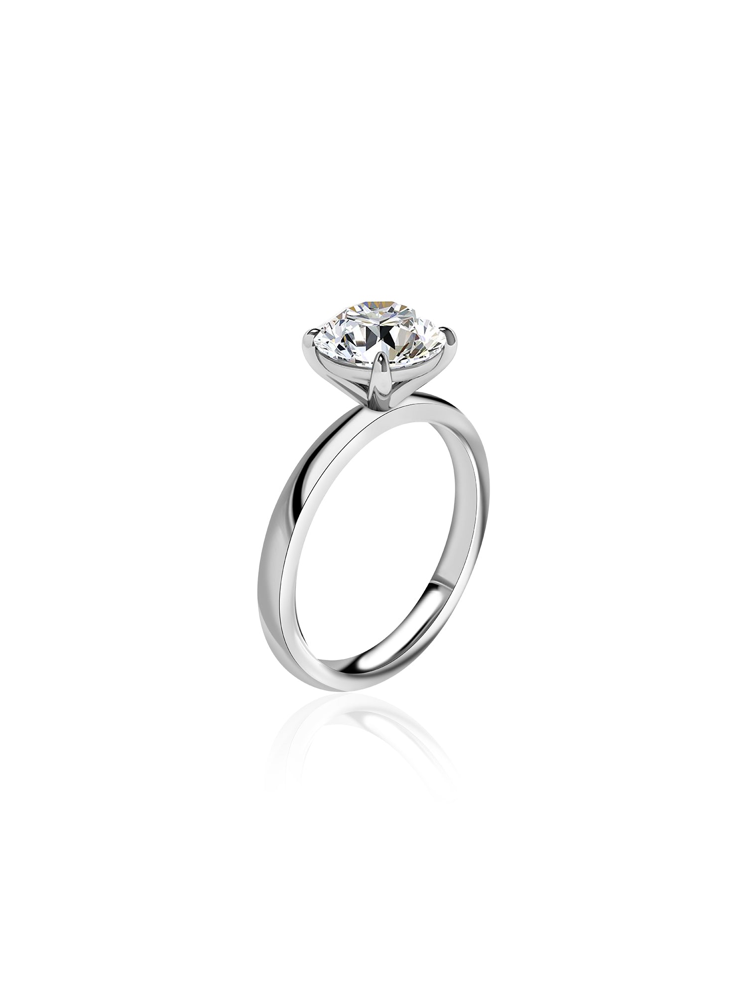 Golden Embrace Round Diamond Solitaire Ring