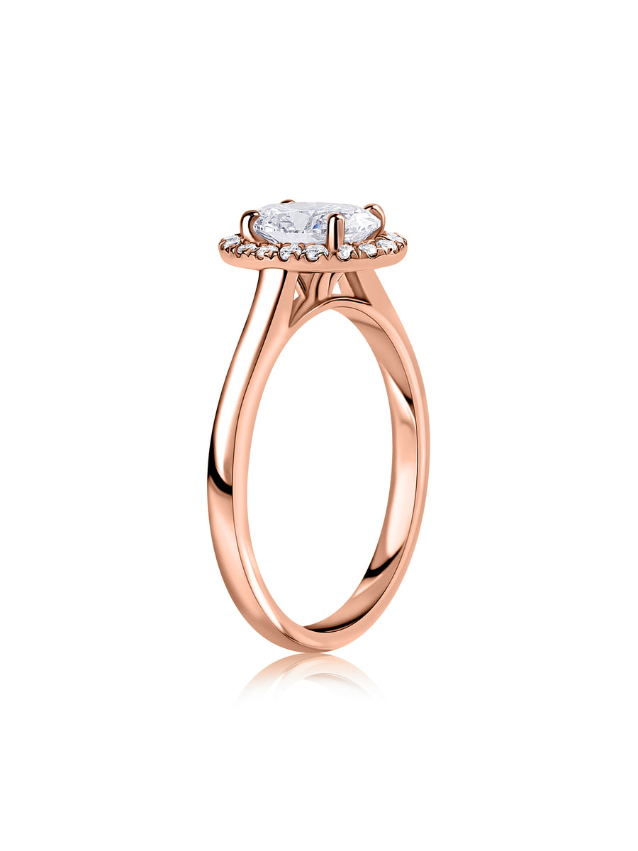 Oval Halo 1 Carat Lab Grown Diamond Ring
