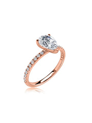 Golden Whisper Pear Diamond Solitaire Ring