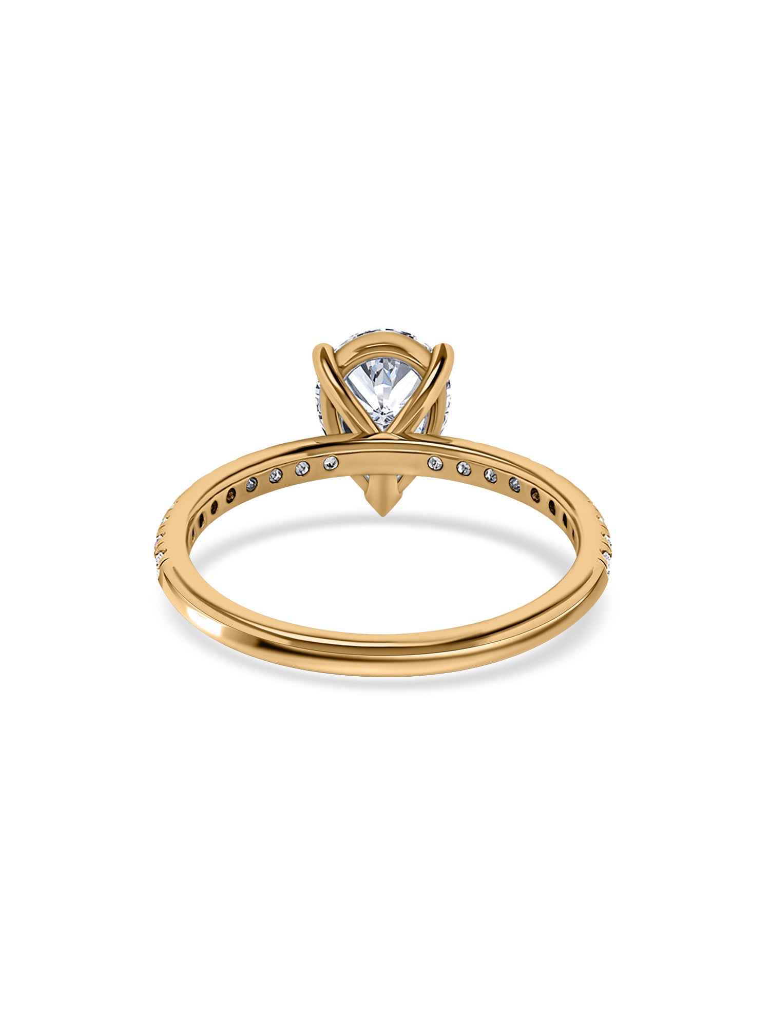 Golden Whisper Pear Diamond Solitaire Ring