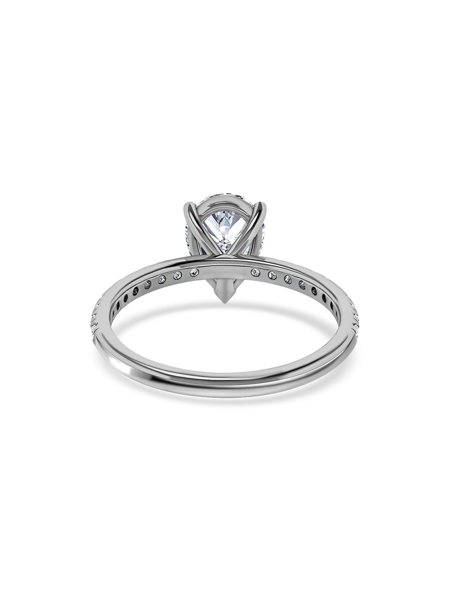 Golden Whisper Pear Diamond Solitaire Ring