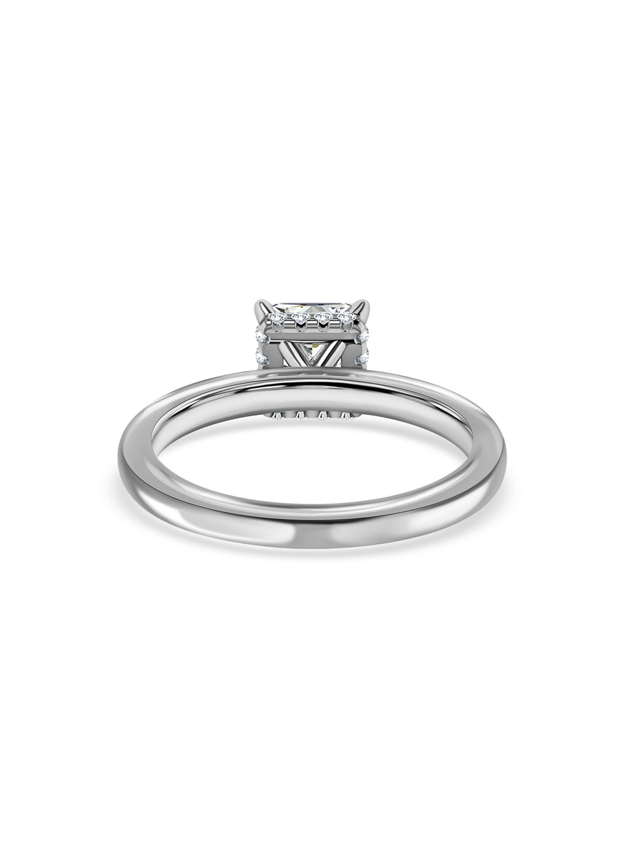 Golden Crown Princess Cut Solitaire Ring