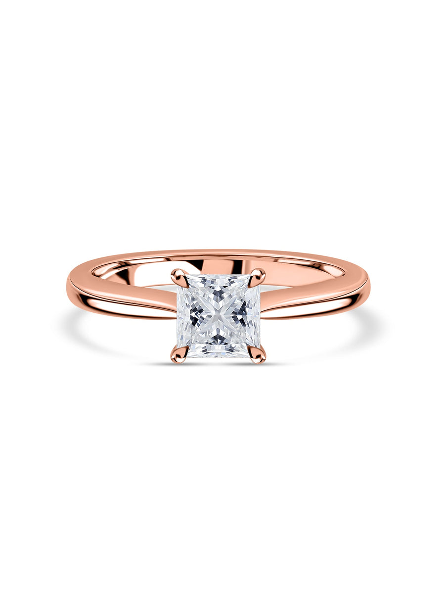 1 Carat Sculpted Glow Princess Solitaire Ring