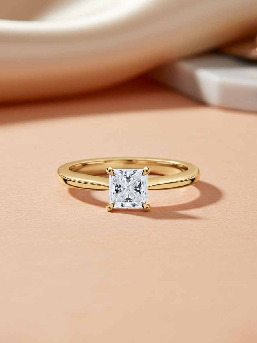 1 Carat Sculpted Glow Princess Solitaire Ring