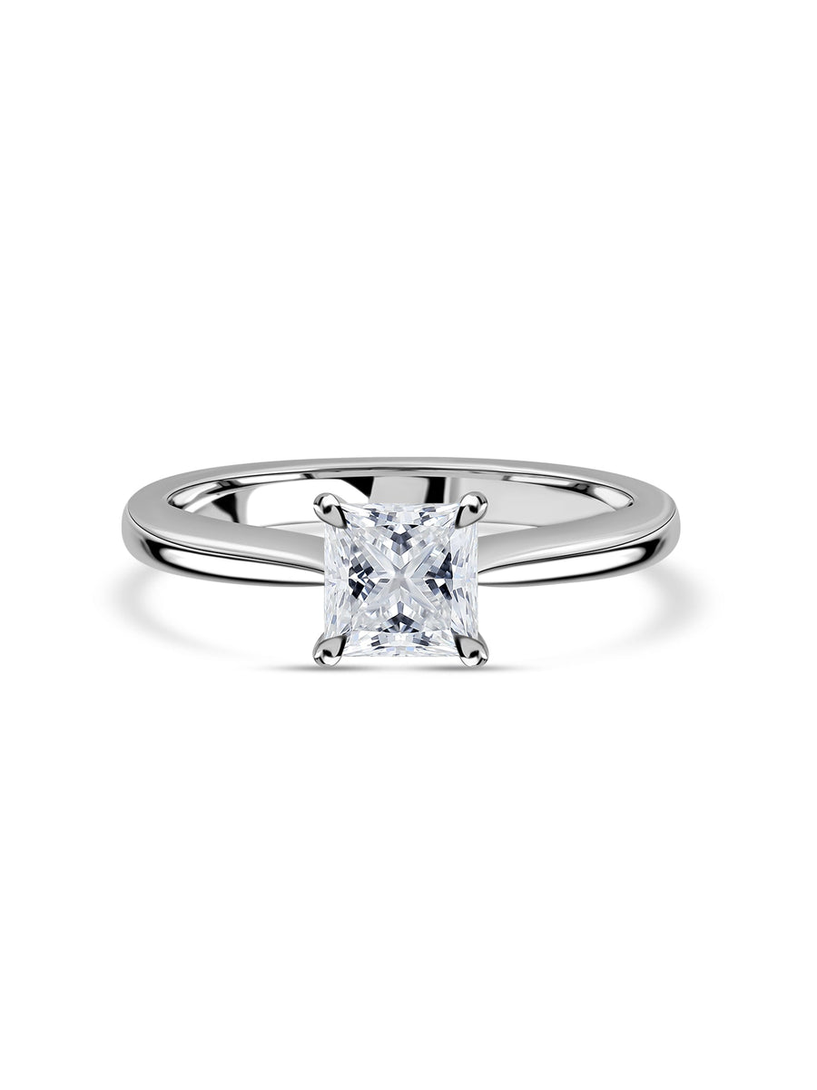1 Carat Sculpted Glow Princess Solitaire Ring