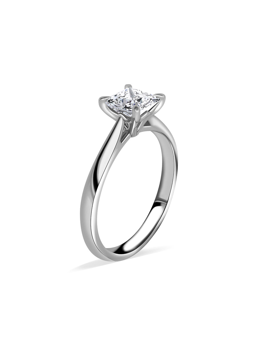 1 Carat Sculpted Glow Princess Solitaire Ring