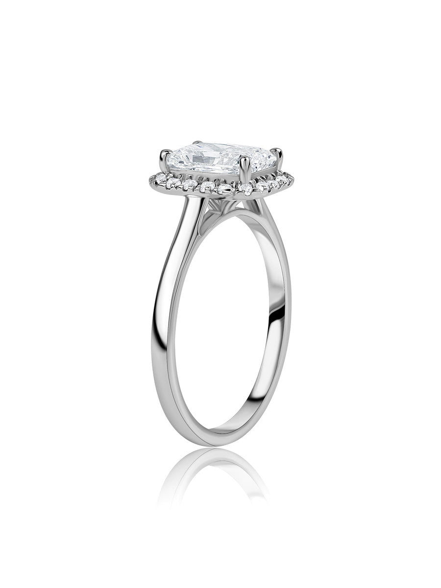 Radiant 1.5 Carat Halo Diamond Ring