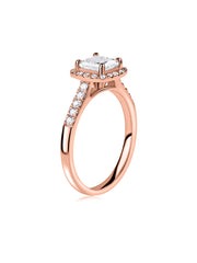 1 Carat Lab-Grown Princess Diamond Halo Ring